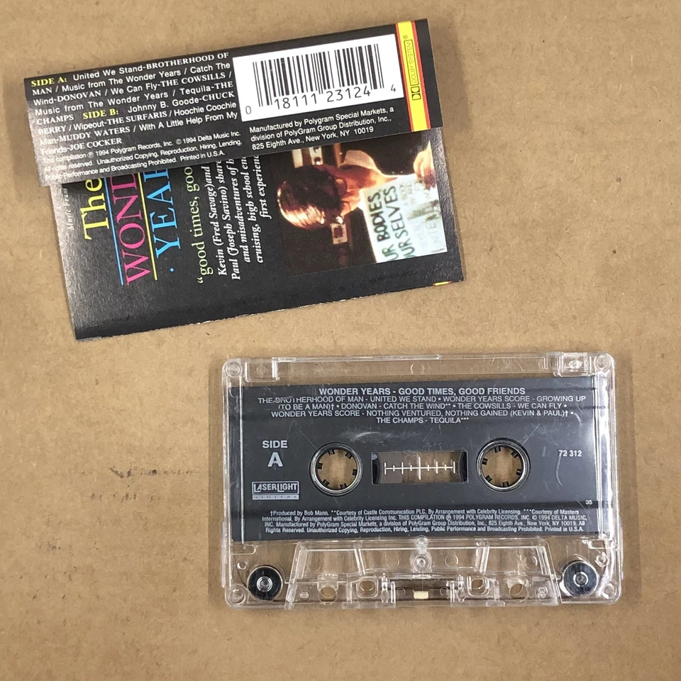WONDER YEARS Cassette Tape 80s TV Soundtrack DONOVAN CHAMPS CHUCK BERRY SURFARIS Foto 2 de 4