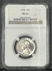 1955 P ** WASHINGTON QUARTER ** NGC MS66 **