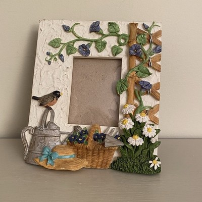 Vintage 3D Harz Garten Bilderrahmen Vogel Blumen Landhaus Garten Deko