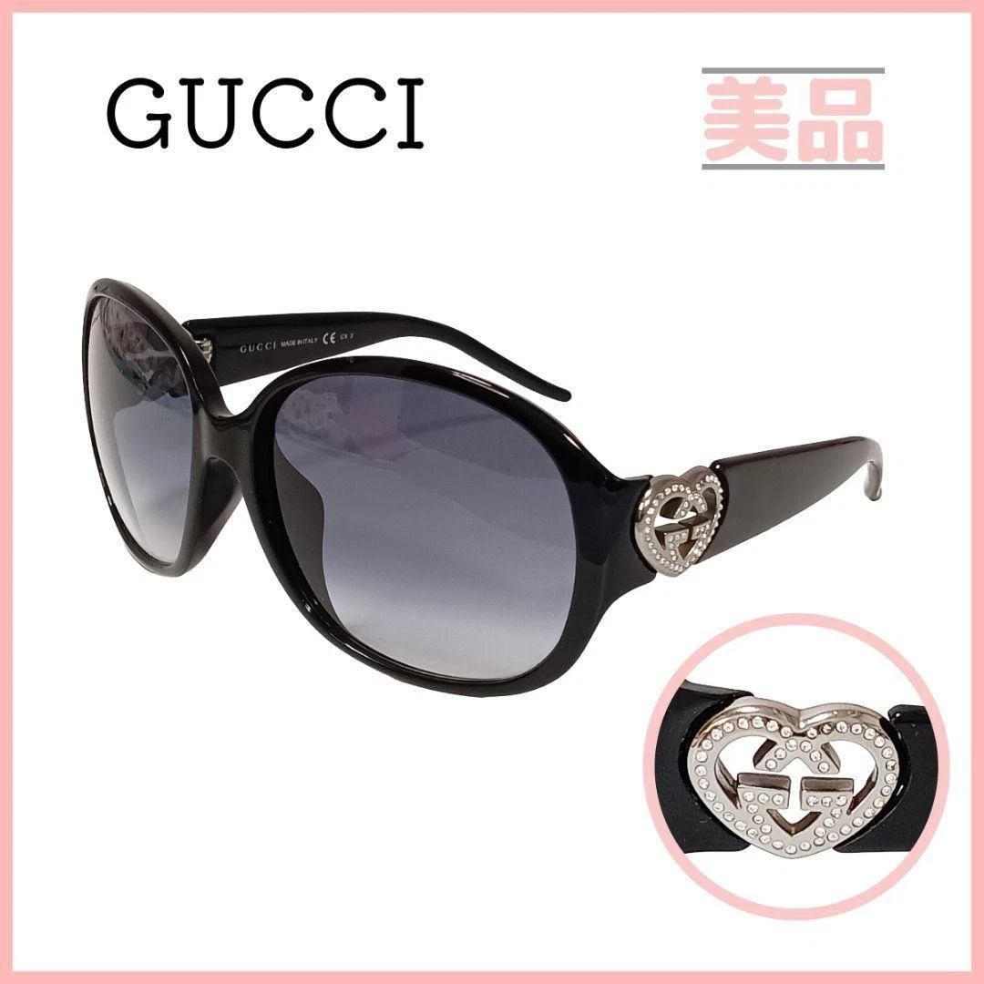 小物 GUCCI Heart Stone Black Sunglasses y2k Gucci Heart Black Sunglasses for Women for sale | eBay