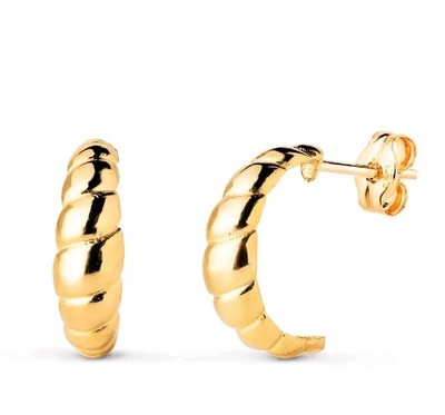 Ohrringe Gold 18k 750 Mls. Gallones IN Brillo. 15x5 MM
