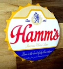 Hamm's Beer Bottle Cap Sign 12" Vintage Style Metal Wall Art Bar Man Cave Decor