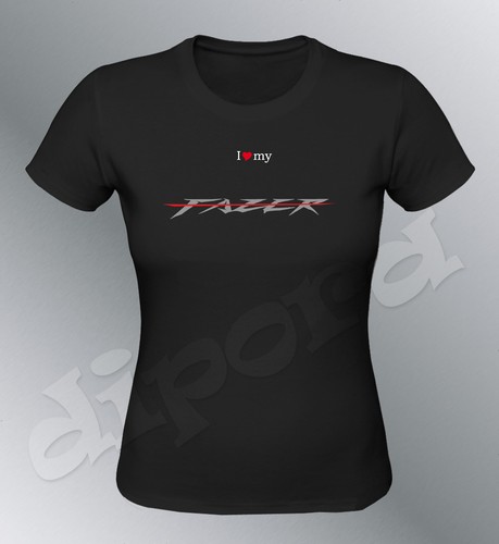 T-Shirt Personalizzata Fazer S M L XL Donna Nera Collo Rotondo Moto FZ6 FZ1 - Picture 4 of 10