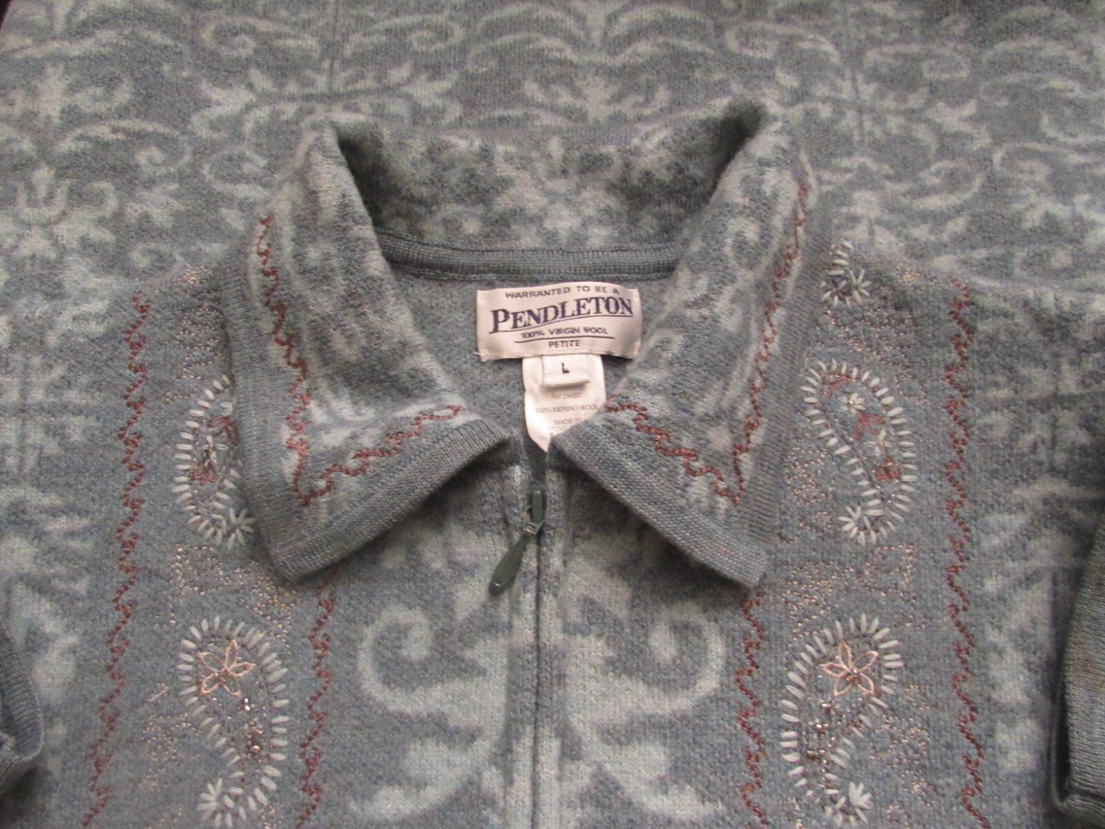 Pendleton wool 2-PC set zip jacket embroidered be… - image 12