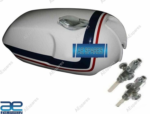 Compatible With Norton Commando Roadster White Blue Red Fuel Tank +Cap & Tap GEc