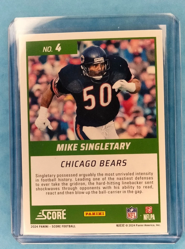 2024 Panini Score Footbal Mike Singletary First Ballot End Zone 3/6 No.4 - Image 3 of 3