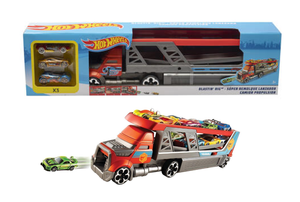 hot wheels city blastin rig with 3 cars