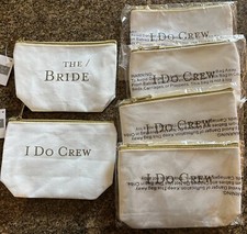 NWT Bride Bridesmaid Wedding Zip Cosmetic Makeup Gift Bags Pouches set of 6
