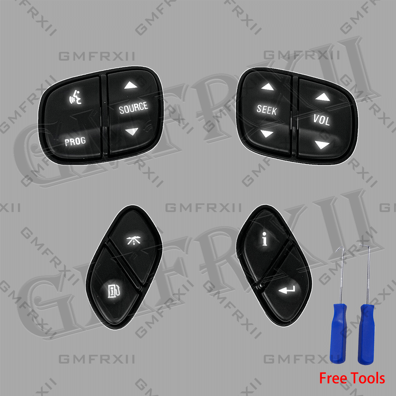 Chevy GM Steering Wheel Control Buttons White LEDs Set of 4 NEW eBay