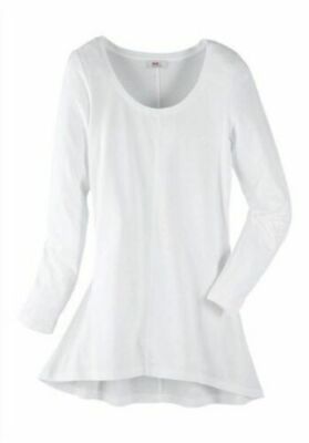 FLASHLIGHTS Shirt Longshirt Basic Casual weiß Gr. 40, 42