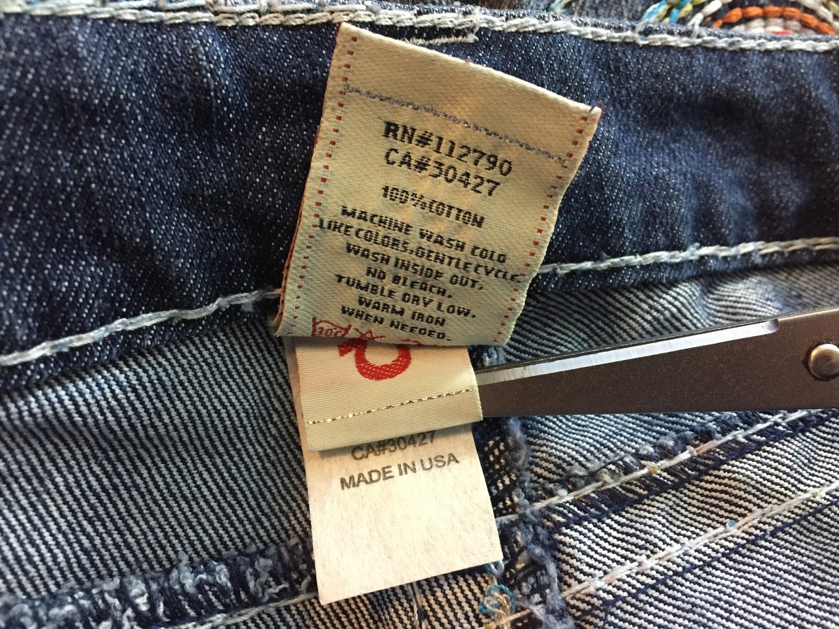 TRUE RELIGION Jeans 24 26 Rainbow Pocket USA Joey Super T TRUE RELIGION Jeans 24 26 Rainbow Pocket USA Joey Super T