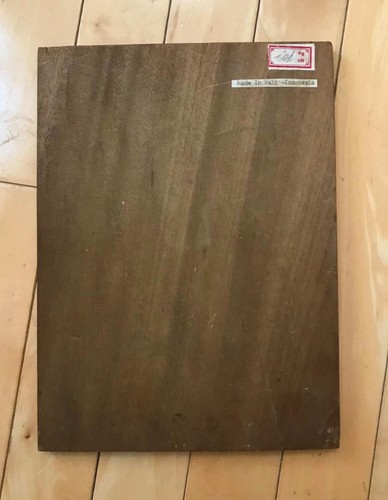Panel de madera tallada en relieve pintado vintage Bali Village mujeres Indonesia recuerdo - Imagen 3 de 5