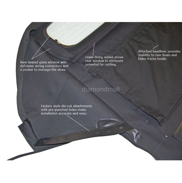 Convertible techo blando para Nissan 370Z 2010-2018 con ventana de vidrio térmico DOT, tela Foto 2 de 4