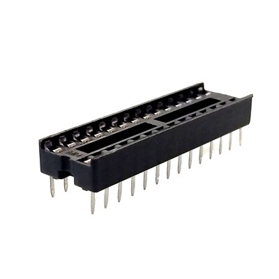 (2 PCS) 28-Pin DIP IC Socket Adaptor Solder Type Retention Contact - USA SELLER!