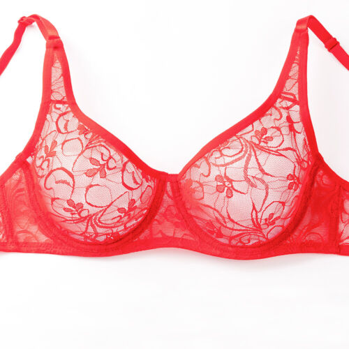 Floral Lace See Through Bra Ladies Bras Underwire Brassiere Sexy Lingerie Undies - Picture 5 of 15