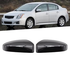 Pair Gloss Black Side Wing Mirror Cap Cover For 2007-2012 Nissan Sentra