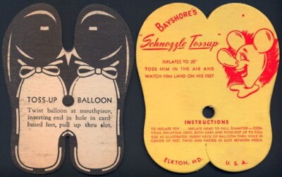 Balloon Shoes Toy Vintage Original Set of 2 Different Advertising Premium Toys