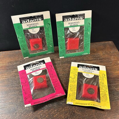 Vintage Magical Block Lot (4) Adams Sealed NOS Magic Trick