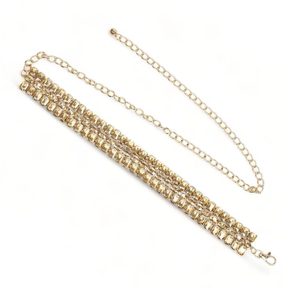 Cintura gioiello con pietre sfaccettate da donna per abito cerimonia elegante - Immagine 3 di 4