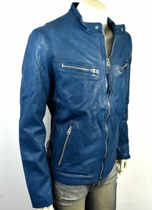 jaqueta de couro de ovelha masculina