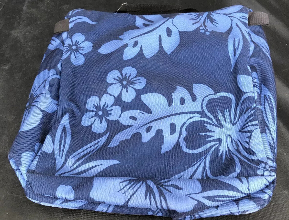 L.L. Bean Hanging Blue Floral Travel Bag Organizer Multi Pocket