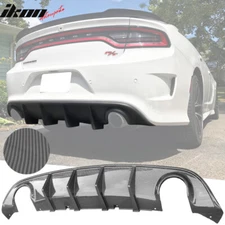 Fits 15-23 Dodge Charger SRT V3 Style Rear Bumper Diffuser Carbon Fiber Print