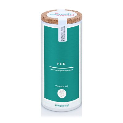Vitamin B12 Pur (250 mcg täglich = 10.000% NRV), Cobalamin hochdosiert