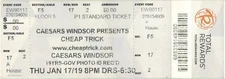 2019 Cheap Trick Full Complete Concert Ticket Stub Windsor Ontario Canada