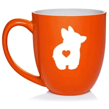 16 oz Bistro Ceramic Coffee Mug Cup Corgi Butt