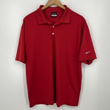 Nike Golf Polo Shirt Men's Size XL Red Short Sleeve Dri-Fit Solid Plain