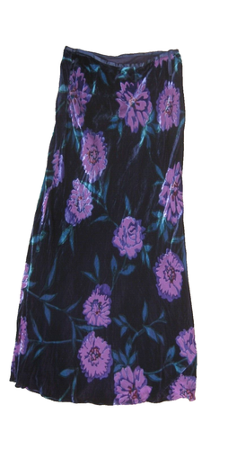 MONSOON vintage maxi skirt & scarf set in silk velvet devore floral print UK 12 - Picture 9 of 19