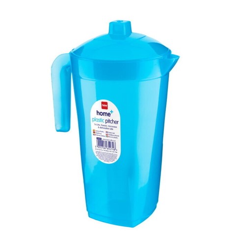 Plastic Fridge Jug With Lid Pitcher Water Juice Milk Kitchen Picnic Colourd 1.6L - Picture 2 of 7