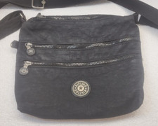 Kipling Messenger Bag Black Nylon Handbag Crossbody Bag Expandable 9" x 11"