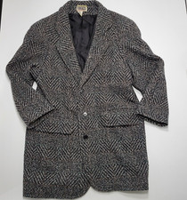 Vtg Forenza Wool Blend Coat Women's M Black White Speckled