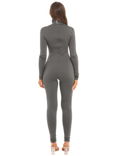 Body donna manica lunga finto collo tuta intera unitard base strato pagliaccetto - Foto 45 di 93
