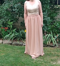 Bari Jay Bridesmaid Dress Champagne Size 10 Worn Once