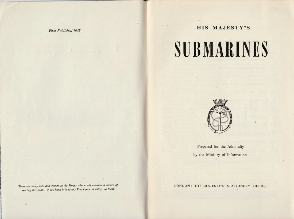 His Majesty's Submarines (HMSO 1945 1st) Ministry of Information - Image 3 of 3