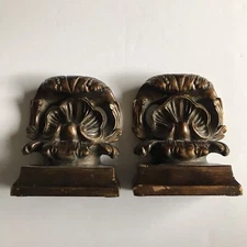 Set Of Two Resin High Bronze Shell Bookends By Lifetime Brands Inc Heavy