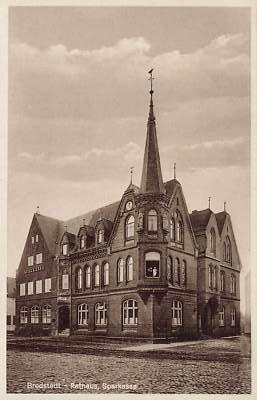 002627) AK Bredstedt Rathaus Sparkasse ungebraucht