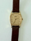 Vintage 1985 Seiko 2C20-6490 Ladies Gold Tone Dress Watch-Leather Strap-Working