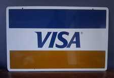 Vintage VISA Credit Card Metal Sign Double Sided Retailer Metal Advertisement