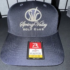 Spring Valley Golf Club SVGC Embroidered Richardson Cap Hat Adjustable Navy Gray
