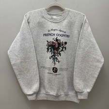 VTG Cottagecore Jerzees Sweatshirt 90s Flower Graphic Print Size M Made In USA