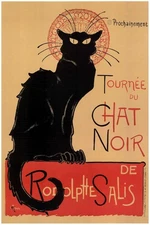 Le Chat Noir The Black Cat Bohemian Montmartre District Paris Vintage Advertisem