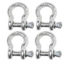 4x 3/8" Bow Shackle D-Ring w Clevis Screw Pin Anchor WLL 1 TON 2200 lbs capacity