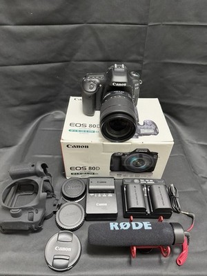 Canon EOS 80D + 18-135mm IS USM Lens + RODE Mic + Extras   Open Box