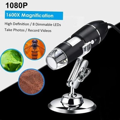 1600x Zoom 8 LED HD USB Microscope Digital Magnifier Endoscope Video Camera US