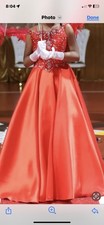 Red Embellished Bodice Girls' Formal Flower Girl Prom Dress with Lace-Up Back