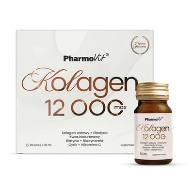 PHARMOVIT Kollagen Collagen 12 000 mg Liquid Shot hochdosiert glutenfrei 30 ml