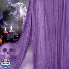 Vellibring 400" x 85" Halloween Creepy Cloth Decoration,Large Purple Spooky F